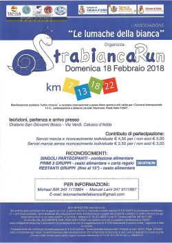 4^ Strabianca Run Calusco d'Adda 18 Febbraio 2018