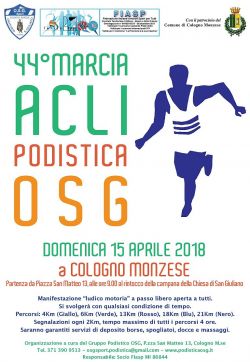 Cologno Monzese 15 Aprile 2018