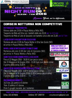 Lago d'Orta Night Run Pella (No) 18 Giugno 2016