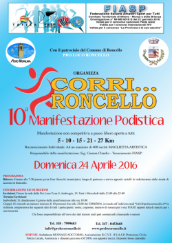 10^ Corri Roncello 24 Aprile 2016