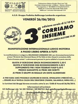 3^ Corriamo Insieme Bellinzago Lombardo 26 Giugno 2015